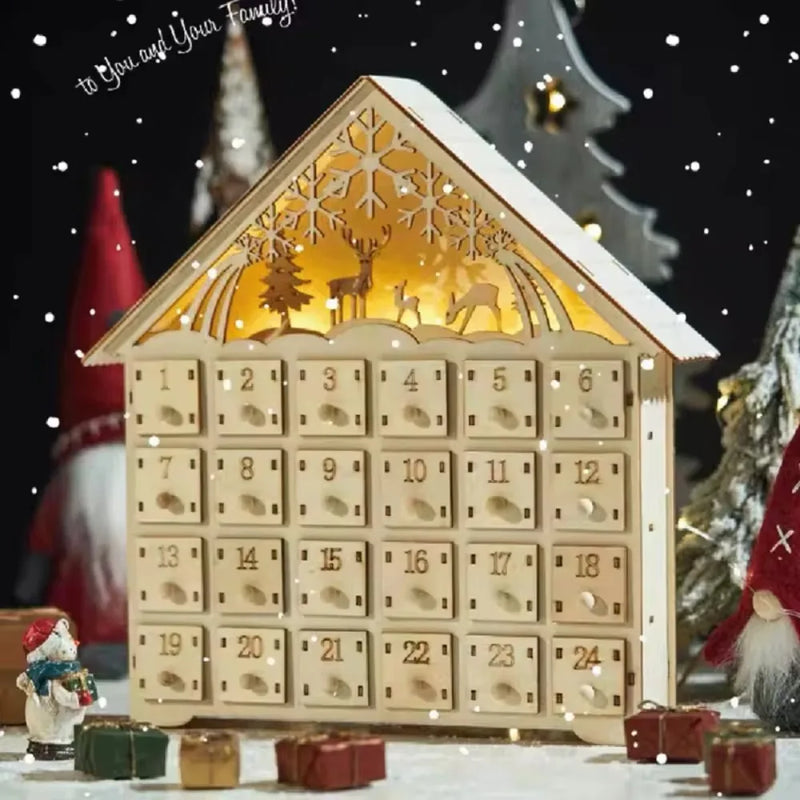 Calendar advent din lemn de umplut
