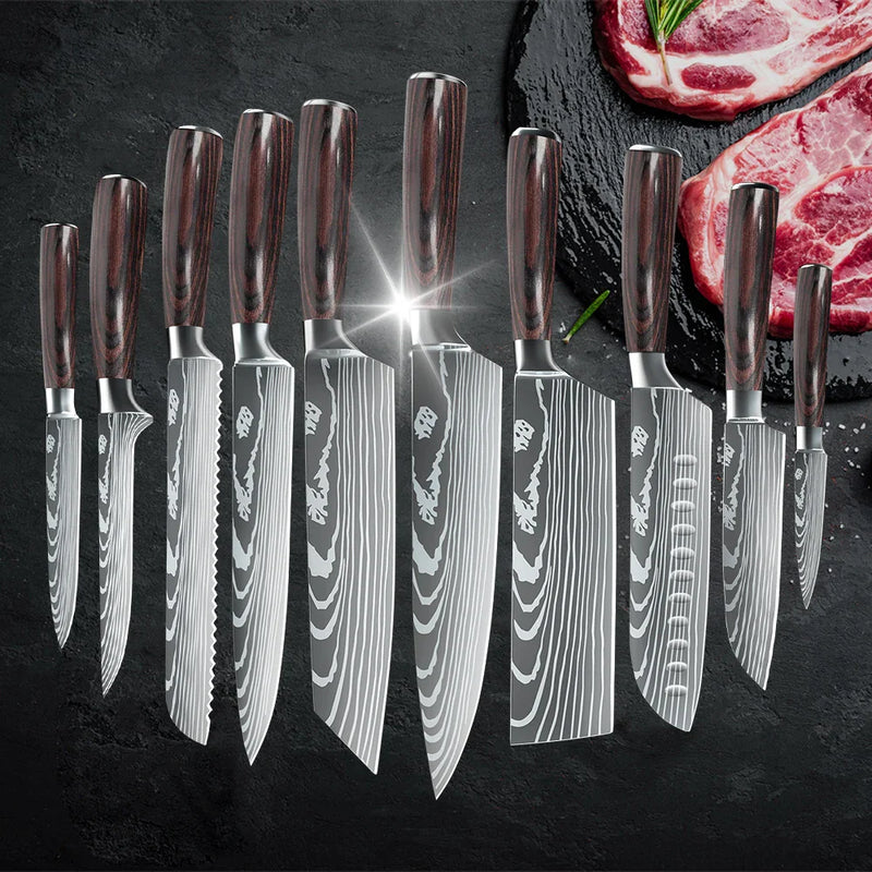 Set profesional de cuțite de bucătărie din oțel Damascus NordicSteel™