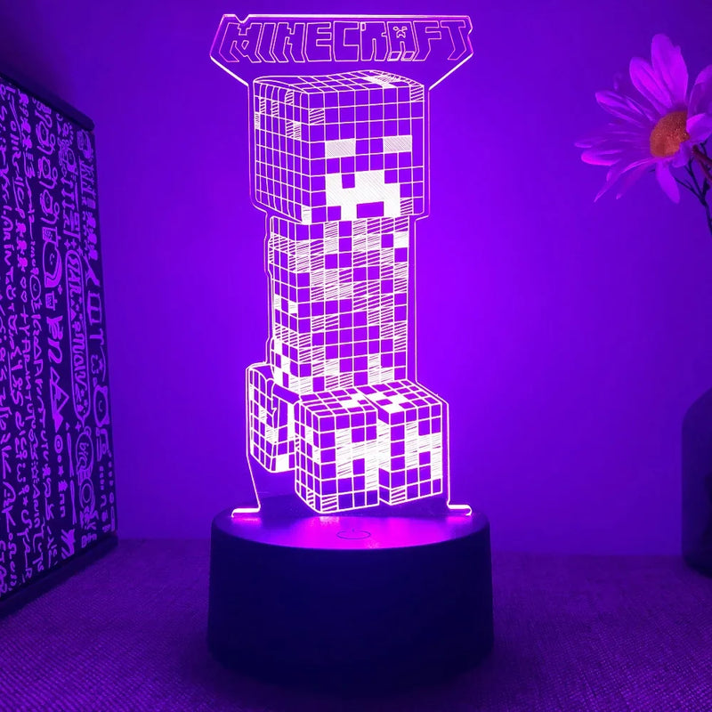Lampă cu iluzii 3D Minecraft - mai multe variante
