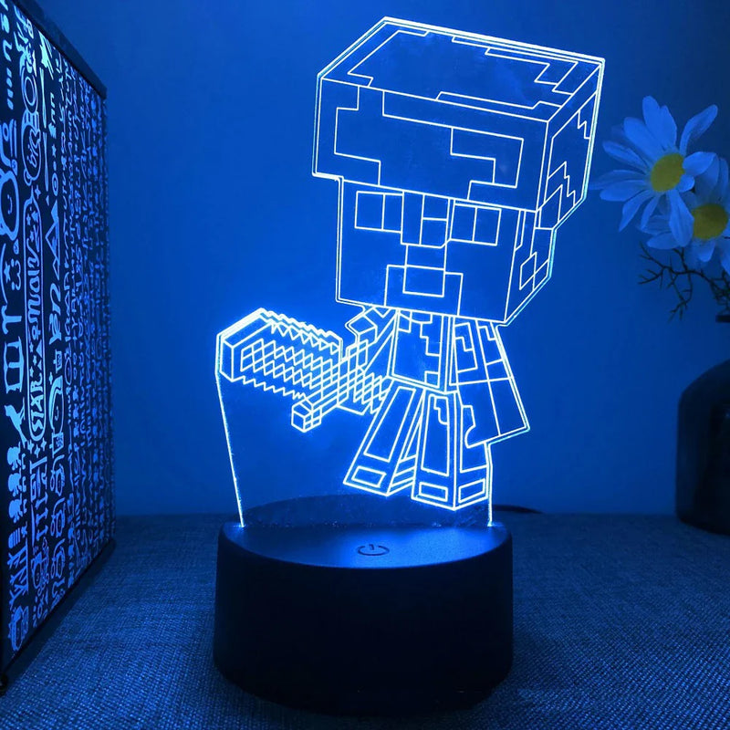 Lampă cu iluzii 3D Minecraft - mai multe variante