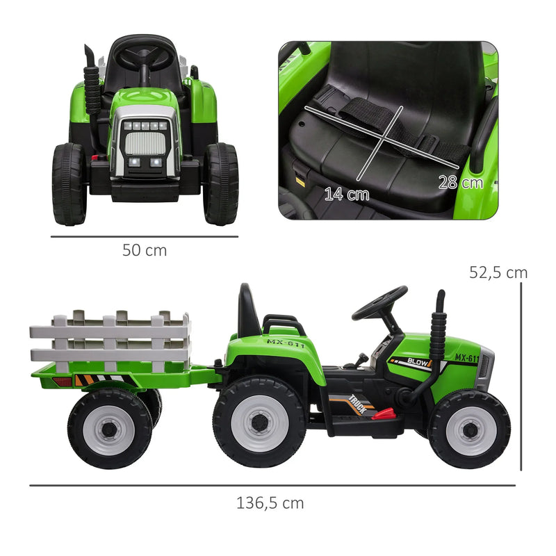Tractor electric mare pentru copii - mai multe variante