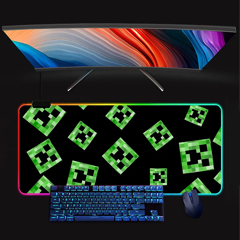 RGB luminos tastatură și mouse pad Minecraft - mai multe variante