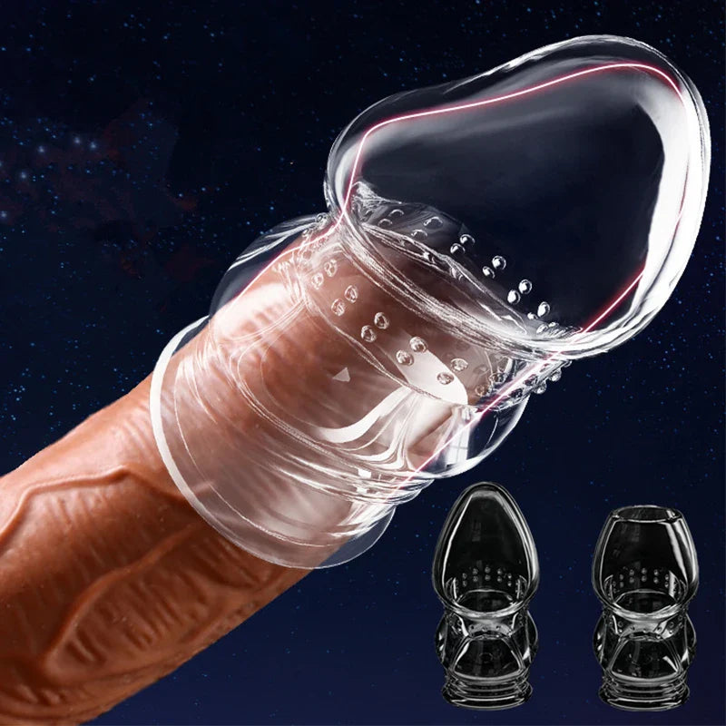 Manșon transparent pentru penis din silicon - mai multe variante