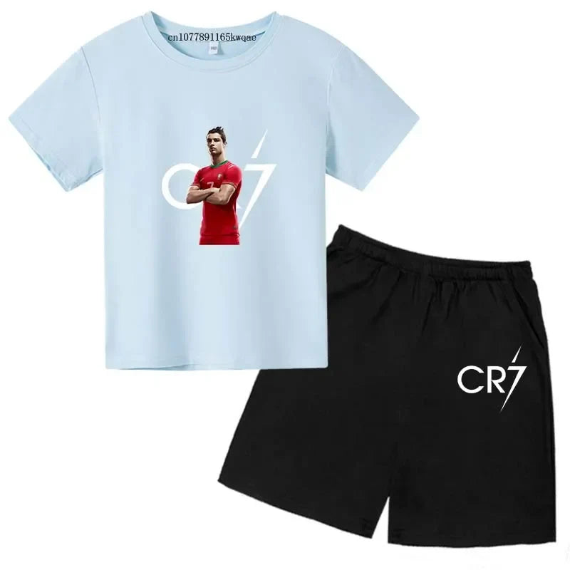Set de vară pentru copii cu tricou și pantaloni scurți Cristiano Ronaldo - mai multe variante