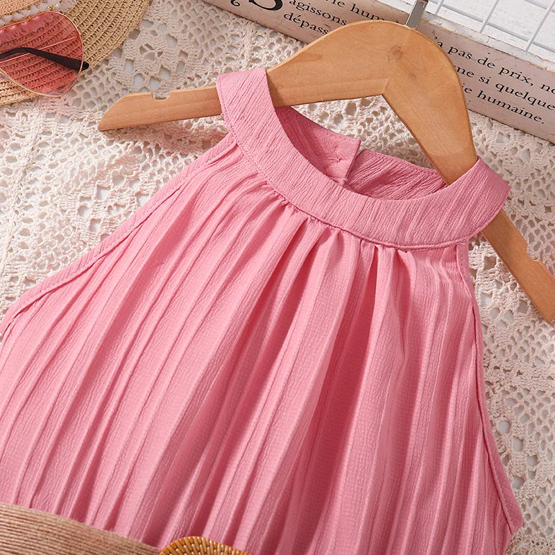 LilyLuxe™ Rochie de vară roz pentru fete