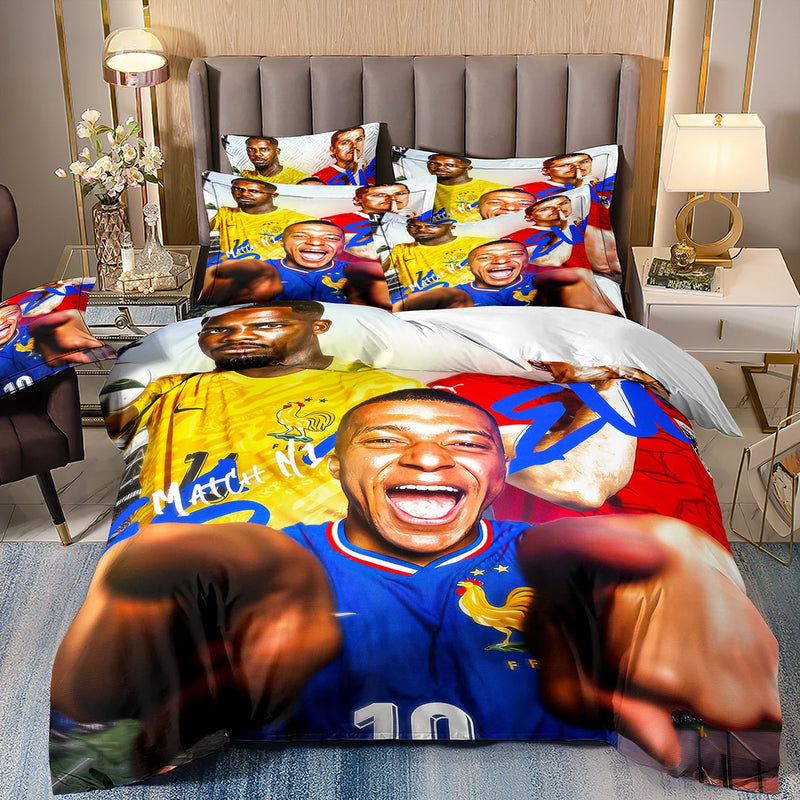 Lenjerie de pat de designer Kylian Mbappé - mai multe variante