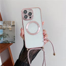 Husă transparentă și curea pentru iPhone 15-17, inclusiv Pro/Pro Max - mai multe variante