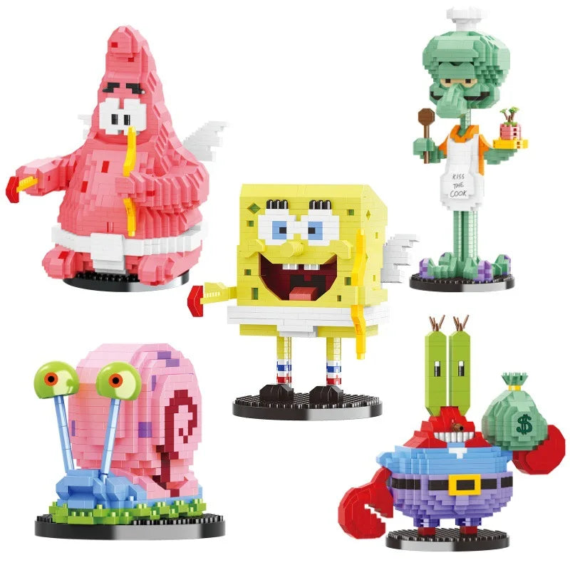 Spongebob Blocuri de construcție creative - mai multe variante