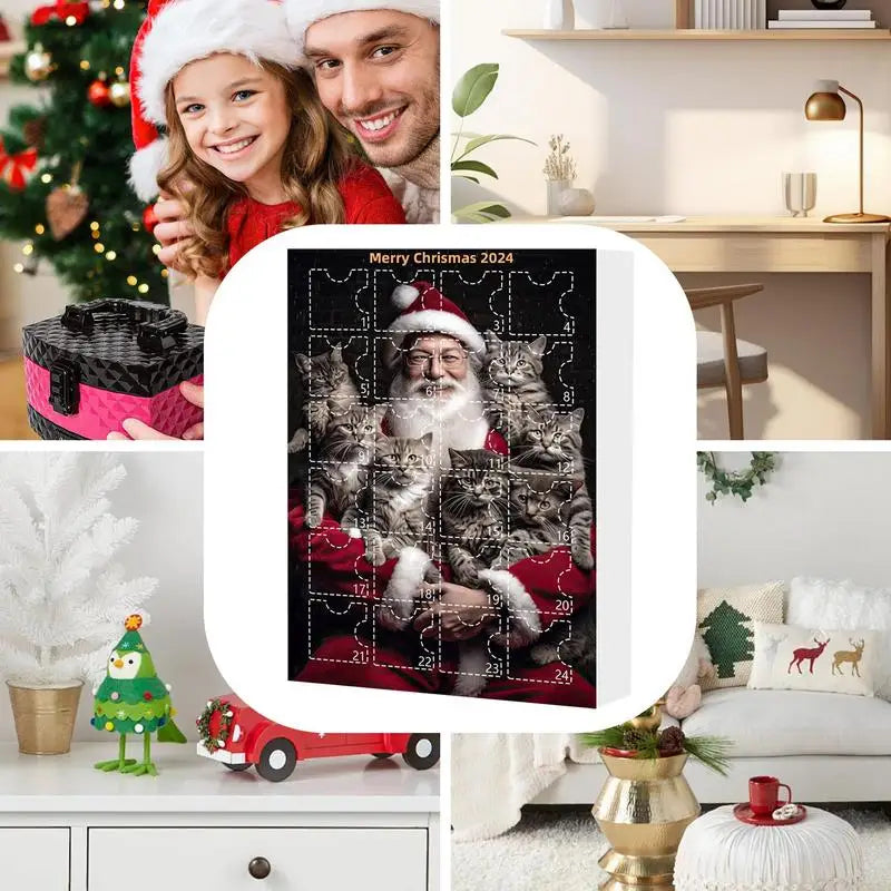Calendar de Advent cu ornamente pentru copac - pisică
