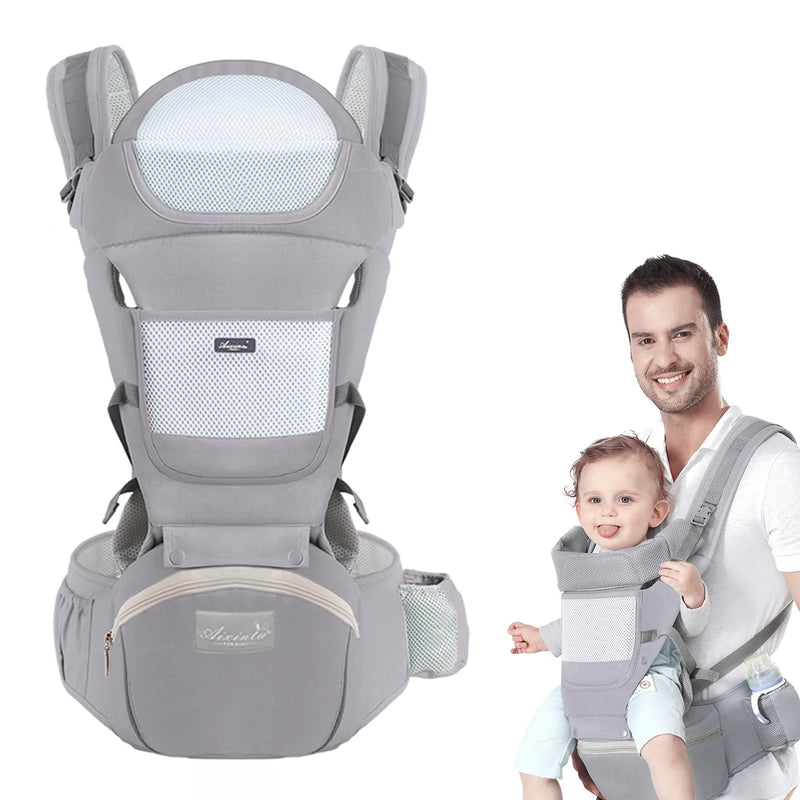 Port-bebeluș ergonomic cu scaun lombar multifuncțional - mai multe variante