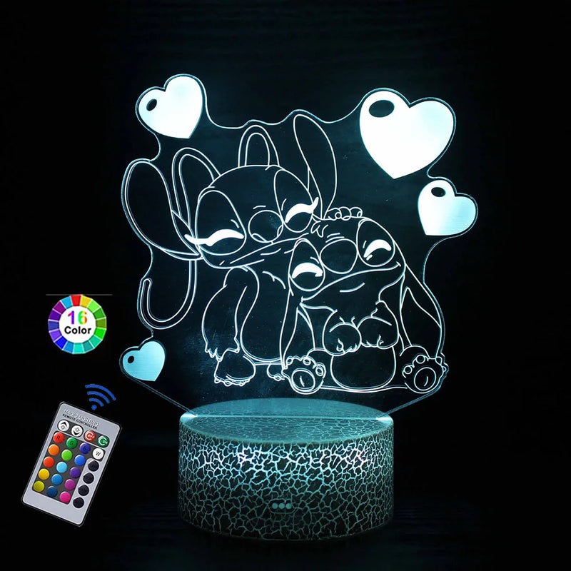 Lampă cu iluzii 3D Stitch - mai multe variante