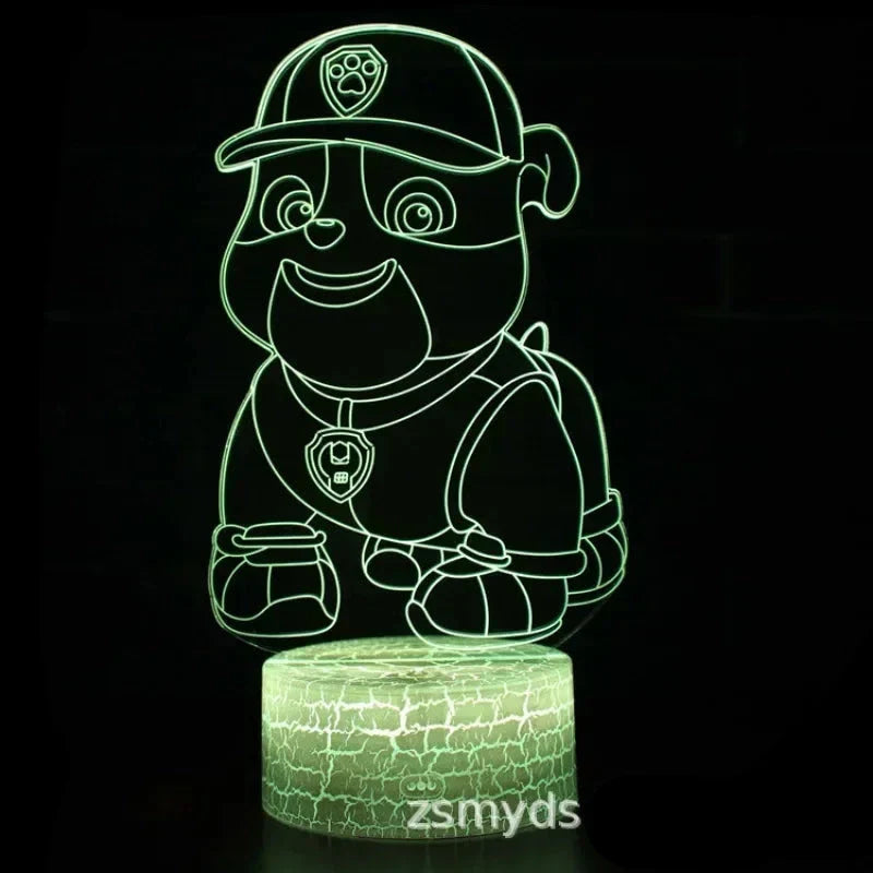 Lampă cu iluzie 3D Paw Patrol - mai multe variante