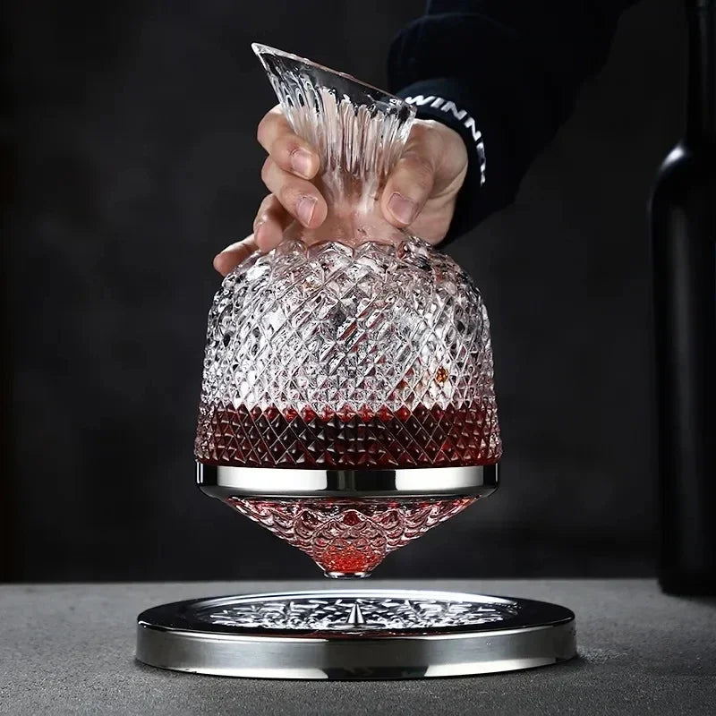 Decantor de vin cu design - decantor rotativ 360°, 1,5 l