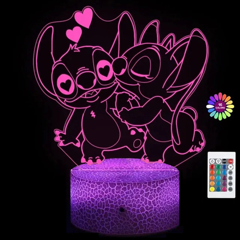 Lampă cu iluzii 3D Stitch - mai multe variante
