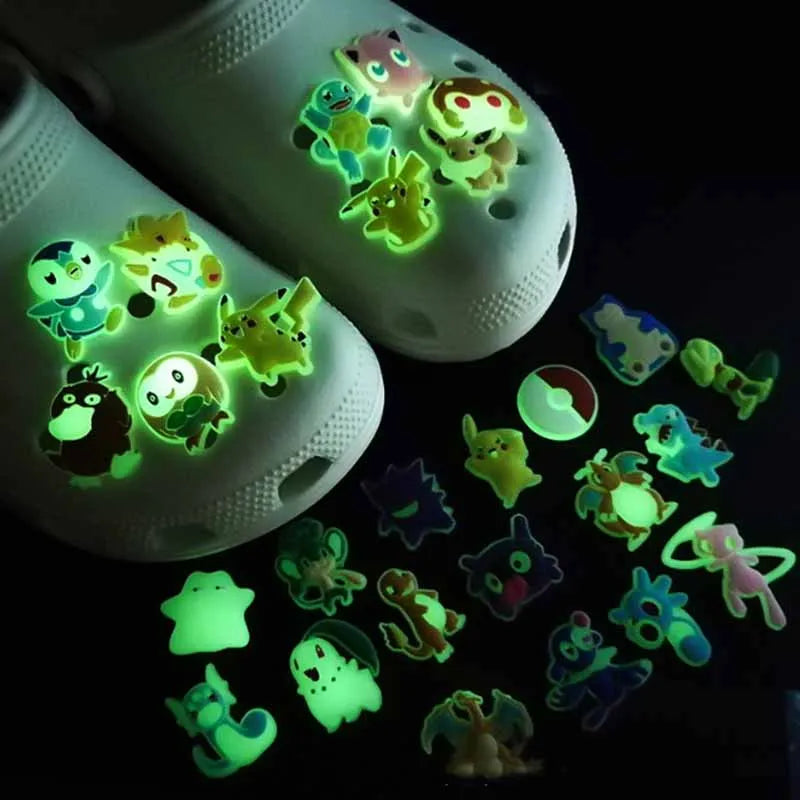 Crocs ornamente fluorescente pentru pantofi pentru copii Pokemon - 27 buc