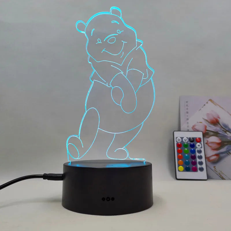 Lampă cu iluzii 3D Winnie The Pooh - mai multe variante