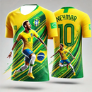 Tricou de fotbal cu imprimare 3D Brazilia - Neymar