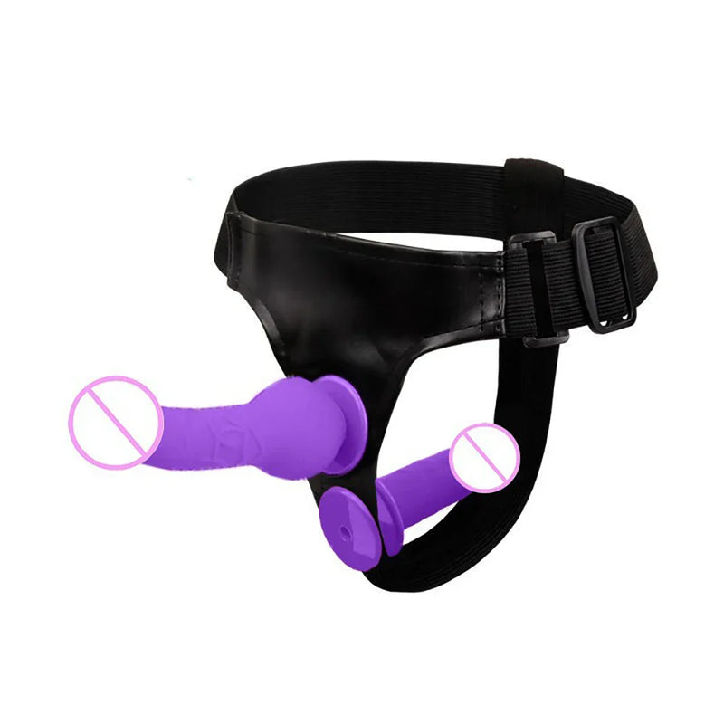 Dildo dublu strap-on cu curea - mai multe variante