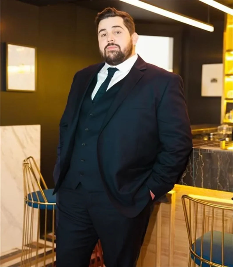 Plus Dimensiune bărbați costum negru - mai multe variante