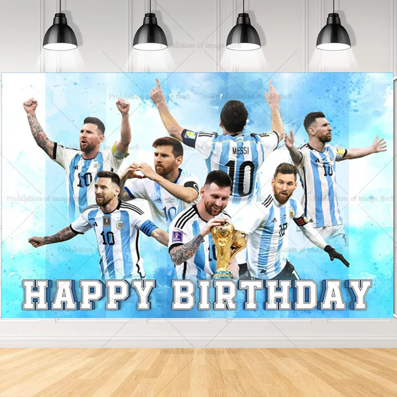 Set de petrecere de fotbal pentru ziua de naștere cu baloane Lionel Messi - mai multe variante