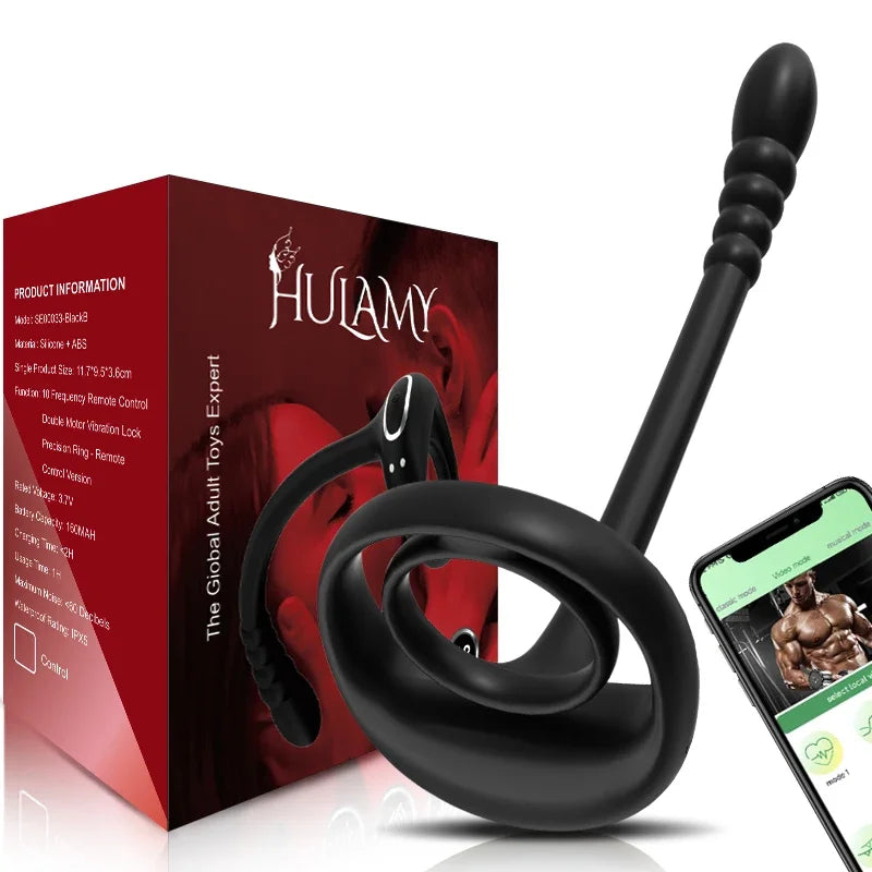 Inel pentru penis și testicule și stimulator anal