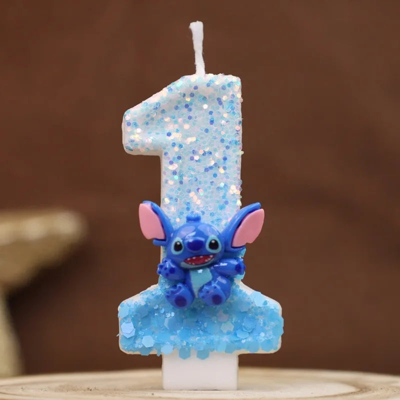 Lumânări de tort cu numărul Stitch - mai multe variante