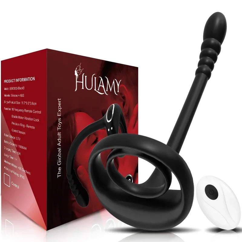 Inel pentru penis și testicule și stimulator anal