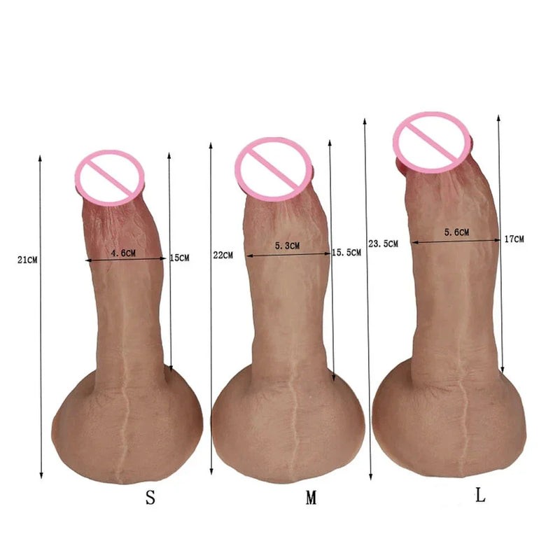 Dildo din silicon cu ventuză puternică - mai multe variante
