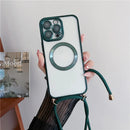 Husă transparentă și curea pentru iPhone 15-17, inclusiv Pro/Pro Max - mai multe variante