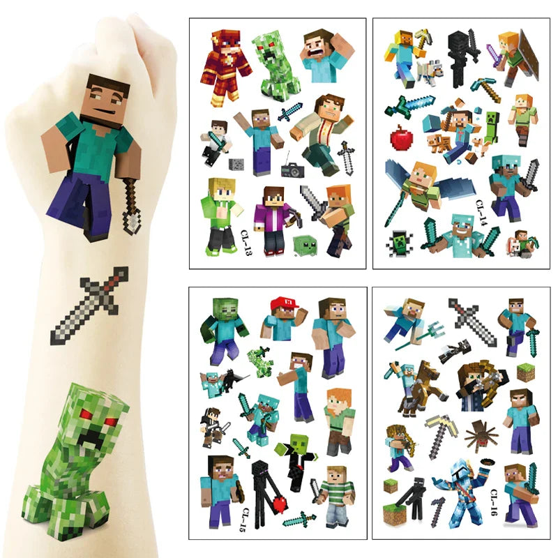Tatuaje pentru copii Minecraft - pachet de 6