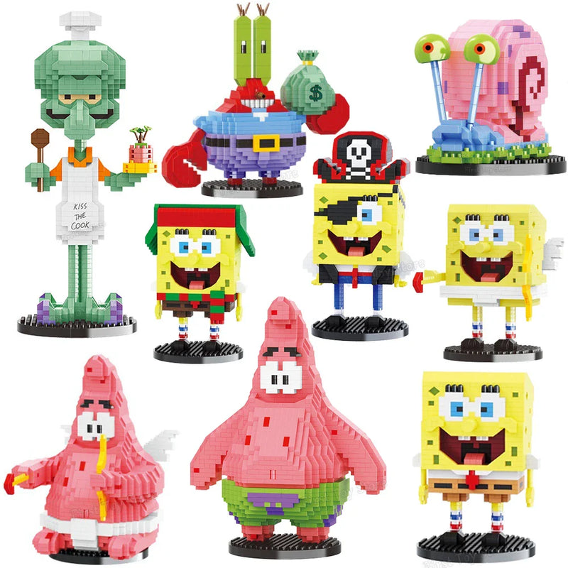 Spongebob Blocuri de construcție creative - mai multe variante