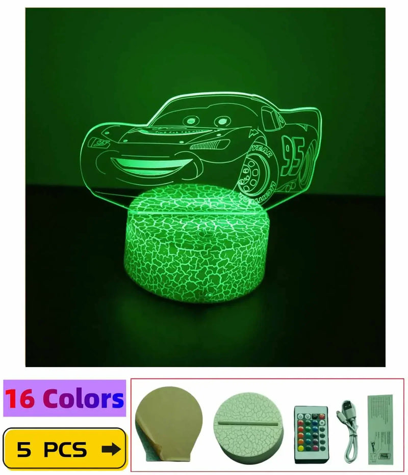 Lampă cu iluzii 3D Cars 3 - Fulger McQueen