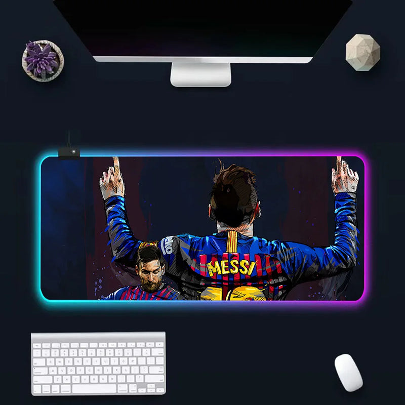 Tastatură și mouse pad luminos RGB Lionel Messi - mai multe variante