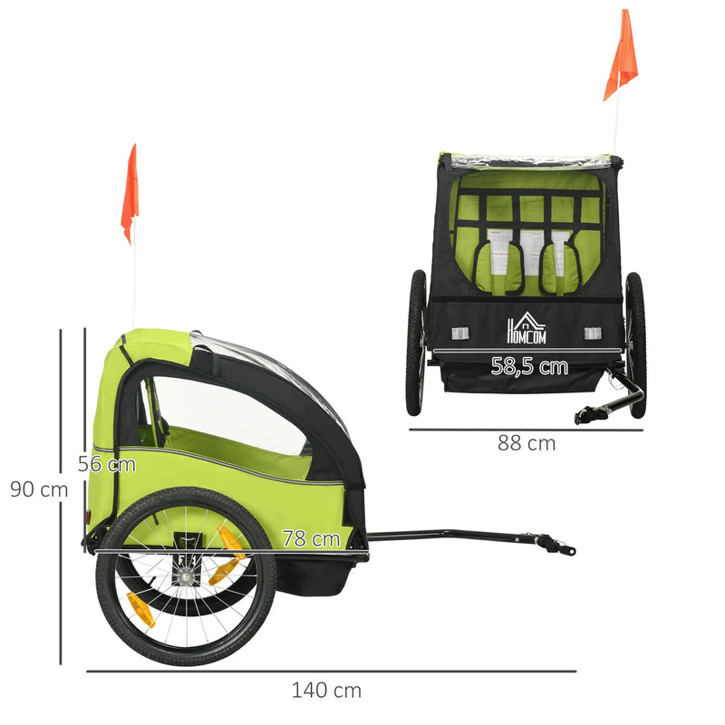 Remorcă pentru biciclete pentru copii - 2 locuri