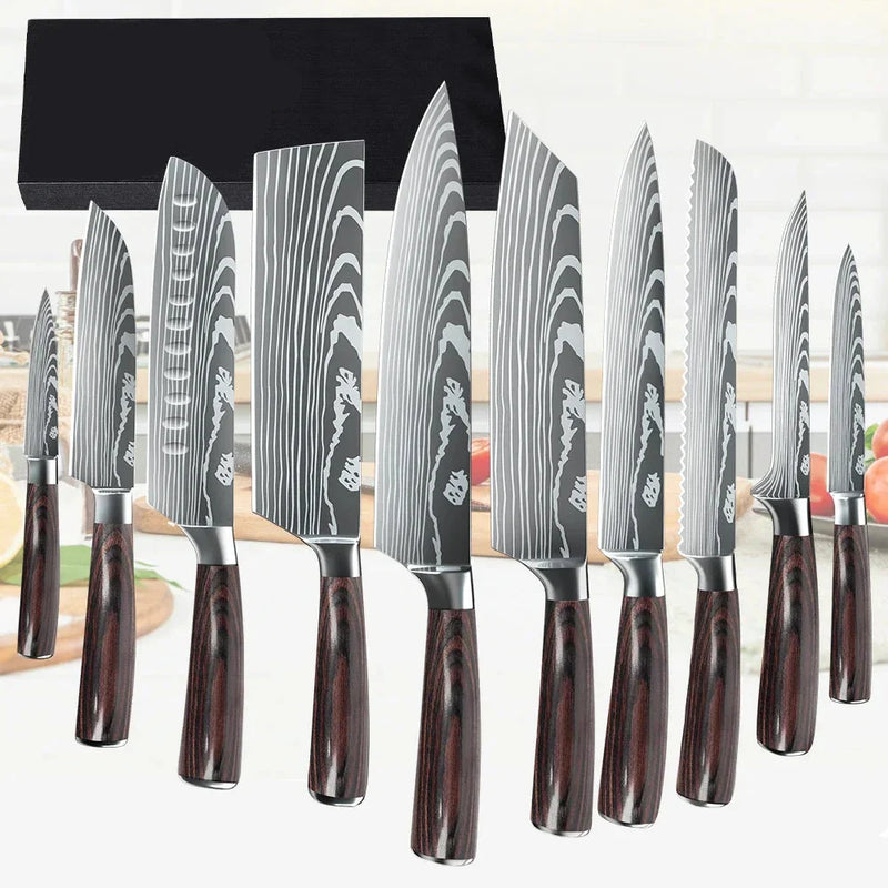 Set profesional de cuțite de bucătărie din oțel Damascus NordicSteel™