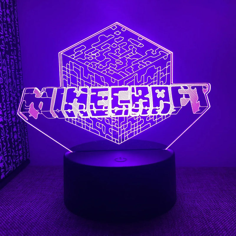 Lampă cu iluzii 3D Minecraft - mai multe variante