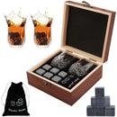 Set elegant de whisky - pahar și cuburi de răcire în cutie de lemn