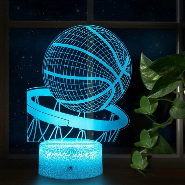 Lampă cu iluzie 3D de baschet - mai multe variante