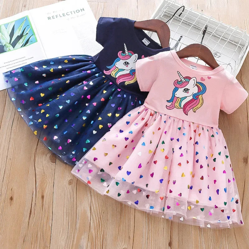 Rochie de vară pentru fete unicorn - mai multe variante