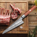 Cuțit Honesuki realizat din oțel damascat