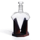 Decanter pentru whisky Diamond 1000 ml - cu suport și capac de etanșare