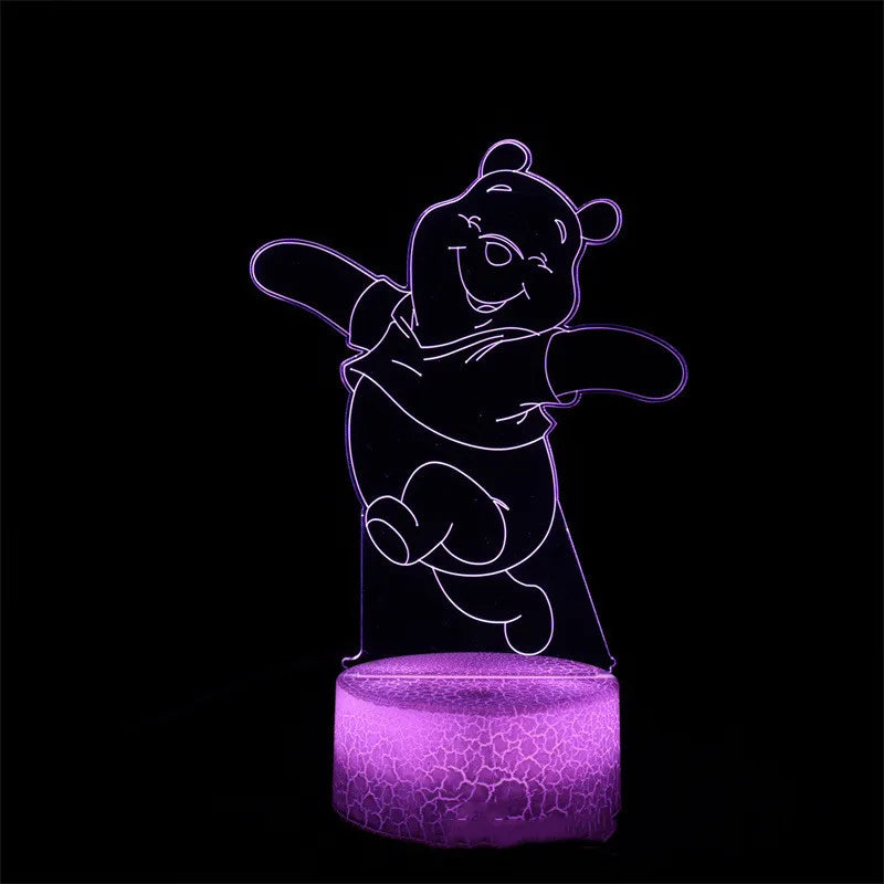 Lampă cu iluzii 3D Winnie The Pooh - mai multe variante