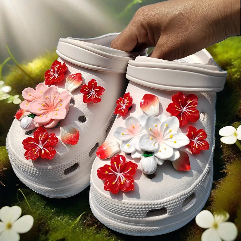 Decorațiuni pentru pantofi Crocs în formă de flori - mai multe variante