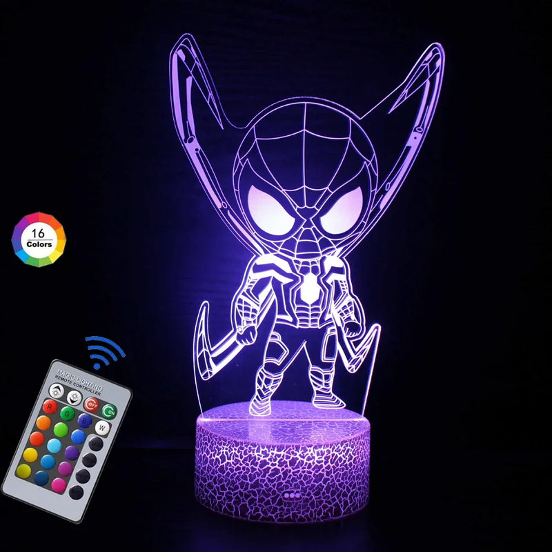 Lampă cu iluzii 3D Spiderman - mai multe variante