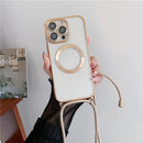 Husă transparentă și curea pentru iPhone 11-14, inclusiv Pro/Pro Max - mai multe variante