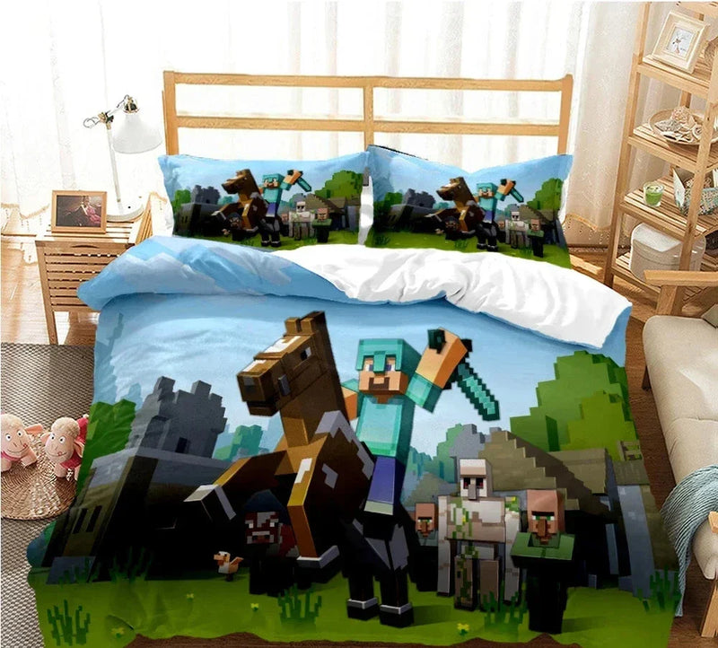 Lenjerie de pat pentru copii Minecraft - mai multe variante