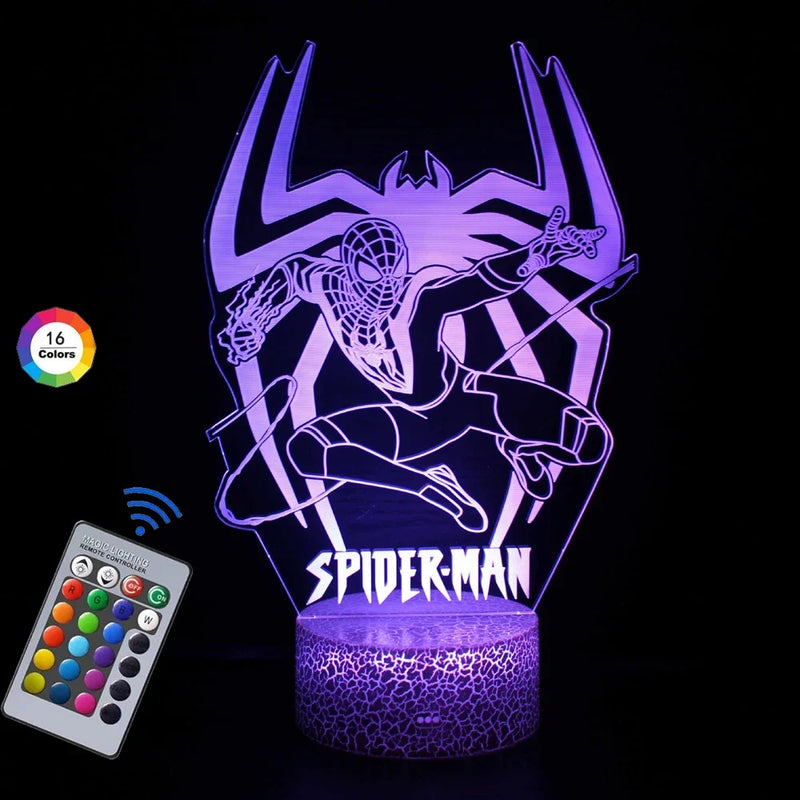 Lampă cu iluzii 3D Spiderman - mai multe variante