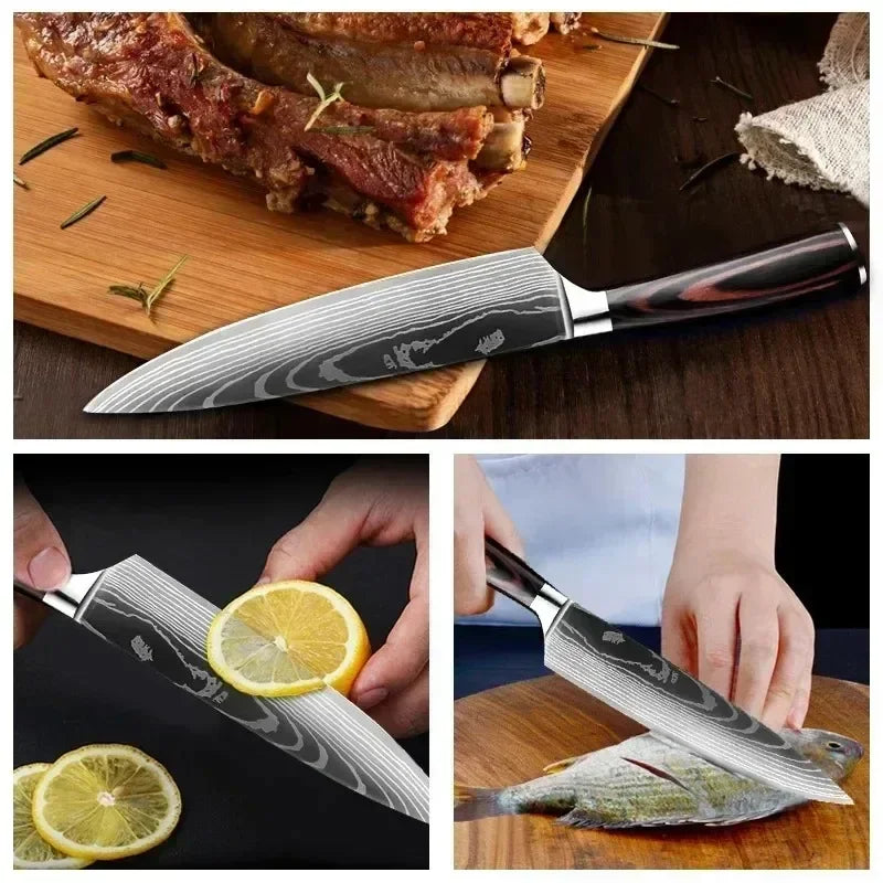 Set de cuțite de bucătărie SharpMaster™ cu model Damascene și foarfece