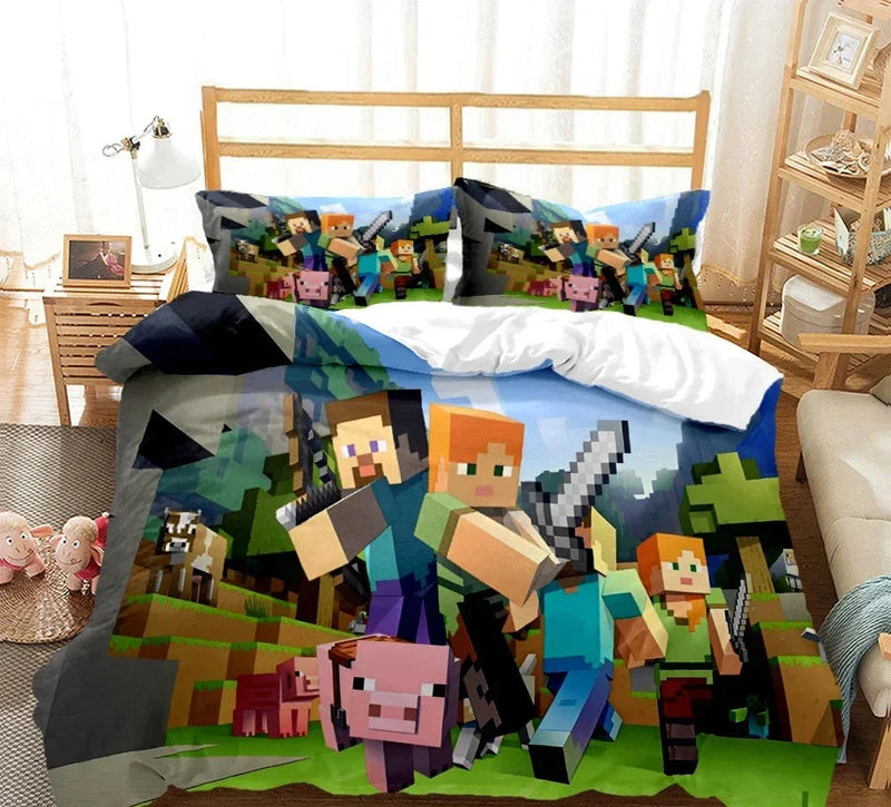 Lenjerie de pat pentru copii Minecraft - mai multe variante