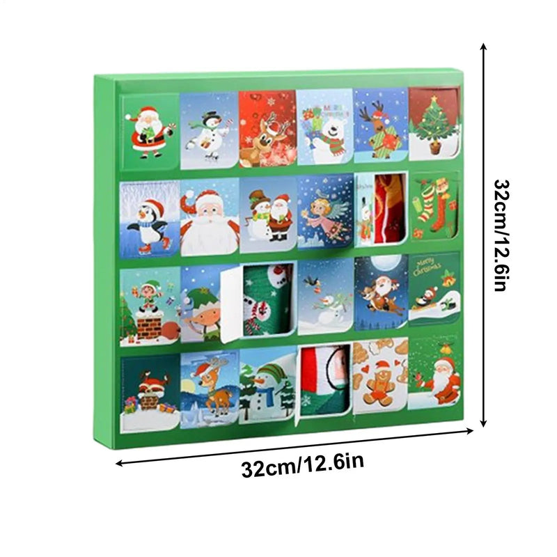 Calendar Advent cu șosete de Crăciun - 24 de bucăți (12 perechi)